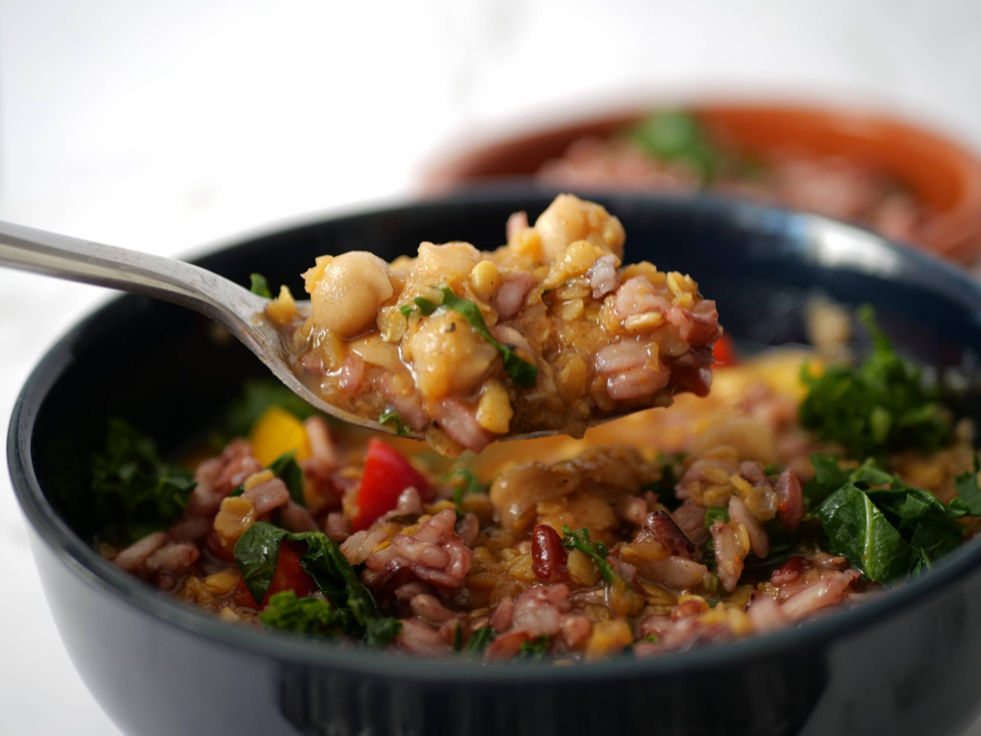 Harissa Spiced Lentils and Chickpeas